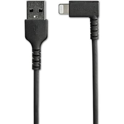 StarTech.com Premium USB-A naar Lightning Kabel 1m Zwart - Robuuste 90° haakse USB Type A naar Lightning Charge & Sync Oplaadkabel met Aramide Vezels - Apple MFi Cert. - iPhone (RUSBLTMM1MBR)