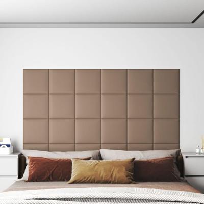 Wandpanelen 12 st 1,08 m 30x30 cm kunstleer cappuccinokleurig Wandpanelen 12 st 1,08 m 30x30 cm kunstleer cappuccinokleurig