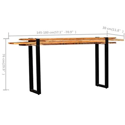 Wandtafel verstelbaar massief gerecycled hout