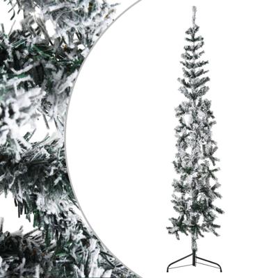 Kunstkerstboom half met sneeuw smal 180 cm Kunstkerstboom half met sneeuw smal 180 cm