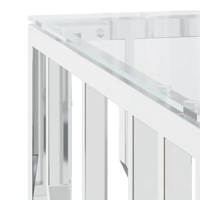 Salontafel 80x80x40 cm roestvrij staal en glas