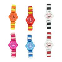 Houten Horloge Bloem - thumbnail