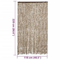 Vliegengordijn 118x220 cm chenille beige en bruin - thumbnail