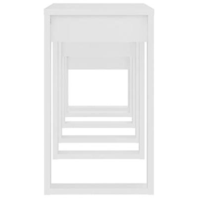 3-delige Tafeltjesset bewerkt hout wit 3-delige Tafeltjesset bewerkt hout wit