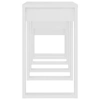 3-delige Tafeltjesset bewerkt hout wit - thumbnail