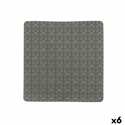Antislipmat voor in de douche Berilo Grijs PVC 6 x 50 x 6 cm 50,3 x 50,3 x 0,7 cm Ruiten (6 Stuks)