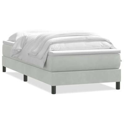 Boxspring met matras fluweel lichtgrijs 90x210 cm