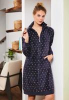 Grijze badjas met stipjes - Ritssluiting-s - thumbnail