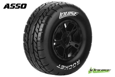 Louise SC-ROCKET shortcourse Soft banden op zwarte velgen - SC10 (achter)