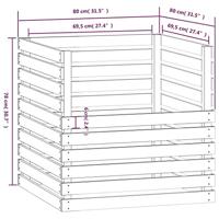 Compostbak 80x80x78 cm massief grenenhout wit - thumbnail