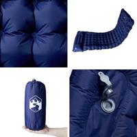 VidaXL Kampeermatras met kussen zelfopblazend 1-persoons marineblauw - thumbnail