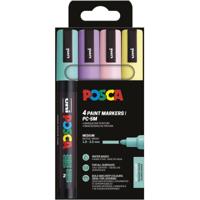 Uni POSCA paintmarker PC-5M, 1,8 - 2,5 mm, etui van 4 stuks in zachte kleuren - thumbnail