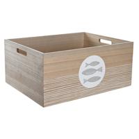 Decoratieve Doos DKD Home Decor Natuurlijk Hout MDF Spiralen Mediterrane 50 x 40 x 22,5 cm - thumbnail