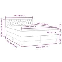 Boxspring met matras fluweel donkergrijs 140x220 cm - thumbnail