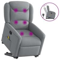 Sta-op-massagestoel verstelbaar stof lichtgrijs - thumbnail