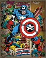 Marvel Comics Poster Pack Captain America Retro 40 x 50 cm (4) - thumbnail