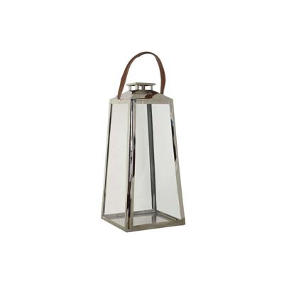 Lykta DKD Home Decor Bruin Zilverkleurig Leer Kristal Staal Verchroomd 30 x 30 x 66 cm