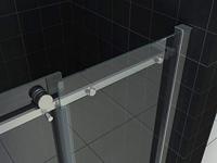 Pared cabine met 1 schuifdeur 1400 x 900 x 2000 x 8 mm nano helder glas/chroom - thumbnail