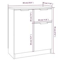 Dressoir 60x30x70 cm bewerkt hout grijs sonoma eiken - thumbnail