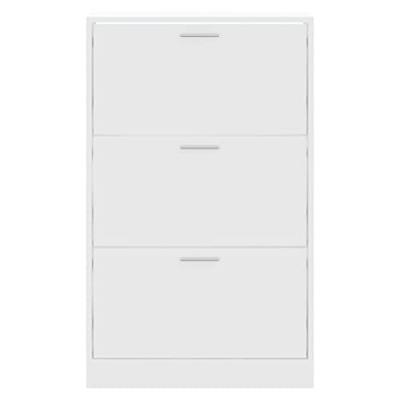 Schoenenkast 63x24x103 cm bewerkt hout wit