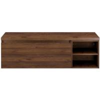 Frozen Badmeubelset 140 cm - Greeplijst in Kleur - Wastafel Regaalkast met Bovenblad Walnoot - thumbnail