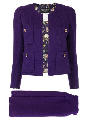 Chanel Pre-Owned setup suit jacket skirt - PURPLE