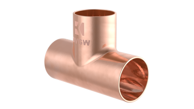 Kirchhoff Koperen T-stuk, blank, 22 mm, 3 sockets, (5130) - 989045017