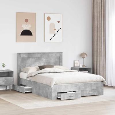 Bedframe met lade met hoofdeinde met opslag Bewerkt hout