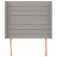 Hoofdbord met randen 93x16x118/128 cm stof lichtgrijs - thumbnail