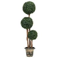 Kunstplant met pot buxus bolvorming 119 cm groen - thumbnail