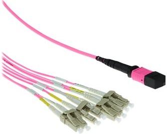 ACT 3 meter Multimode 50/125 OM4 fanout patchkabel 1 X MTP female - 4 X LC duplex 8 vezels ACT 3 meter Multimode 50/125 OM4 fanout patchkabel 1 X MTP female - 4 X LC duplex 8 vezels