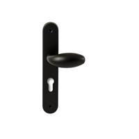 Hardbrass Knopkruk Golf op ovaal langschild profielcilindergat 72mm - zwart - thumbnail