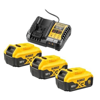 DeWalt Accessoires DCB1104P3-QW | 18V Accu voordeelset: 3x 5.0Ah accu's + XR multilader - DCB1104P3-QW