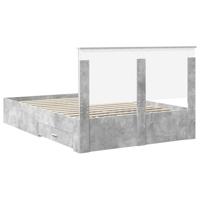 Bedframe met hoofdeinde Beton Grijs 140 x 200 cm Bewerkt hout - thumbnail