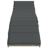 Ligbedden 2 st met kussens poly rattan lichtgrijs - thumbnail