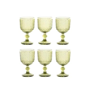 Set van bekers Home ESPRIT Groen Kristal 260 ml (6 Stuks)
