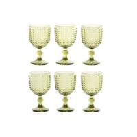 Set van bekers Home ESPRIT Groen Kristal 260 ml (6 Stuks) - thumbnail