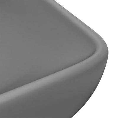 VidaXL Wastafel rechthoekig 71x38 cm keramiek mat donkergrijs