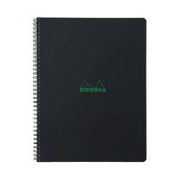 Notbk rhodia greenbook a4+ lijn 4-g 180pag zwart - thumbnail