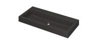 INK Wastafel Momento Quartz zonder kraangat 100 cm x 45 cm x 9 cm Quartz zwart 3421230 - thumbnail