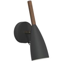 Hanglamp hout &apos;Pure 10&apos; zwart E27 10 cm DFTP - thumbnail