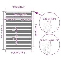 Zebra Blind 100x100 cm stofbreedte 95,9 cm polyester zandbruin - thumbnail