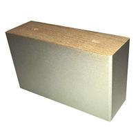 Meubelpoot grijs rechthoek 15 bij 5 cm en hoogte 9 cm van massief hout - thumbnail