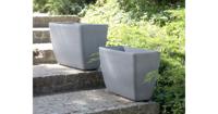 Beliani - BARIS - Plantenbak - Grijs - 60|74 cm - Stenenmix - thumbnail