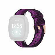 Fitbit Versa 3/4 & Sense 1/2 Canvas nylon bandje - Paars Fitbit Versa 3/4 & Sense 1/2 Canvas nylon bandje - Paars