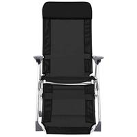 Campingstoelen met voetensteun 2 st inklapbaar textileen zwart - thumbnail