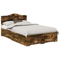 Bedframe met hoofdeinde Gerookt eiken 120 x 190 cm Bewerkt hout - thumbnail