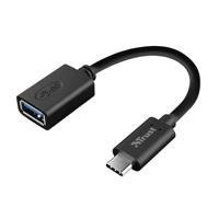 Trust Calyx - USB-C naar USB-A adapter - Zwart - thumbnail