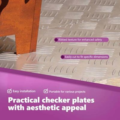 VidaXL Trap tread rechthoekig 4 pcs zilver 80 x 40 cm aluminium