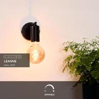 Lucide LEANNE - Wandlamp - 1xE27 - Zwart - thumbnail